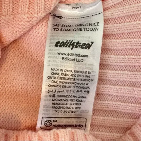 New EDIKTED Desiree Knitted Hooded Cardigan in Light Pink - Picture 8 of 9